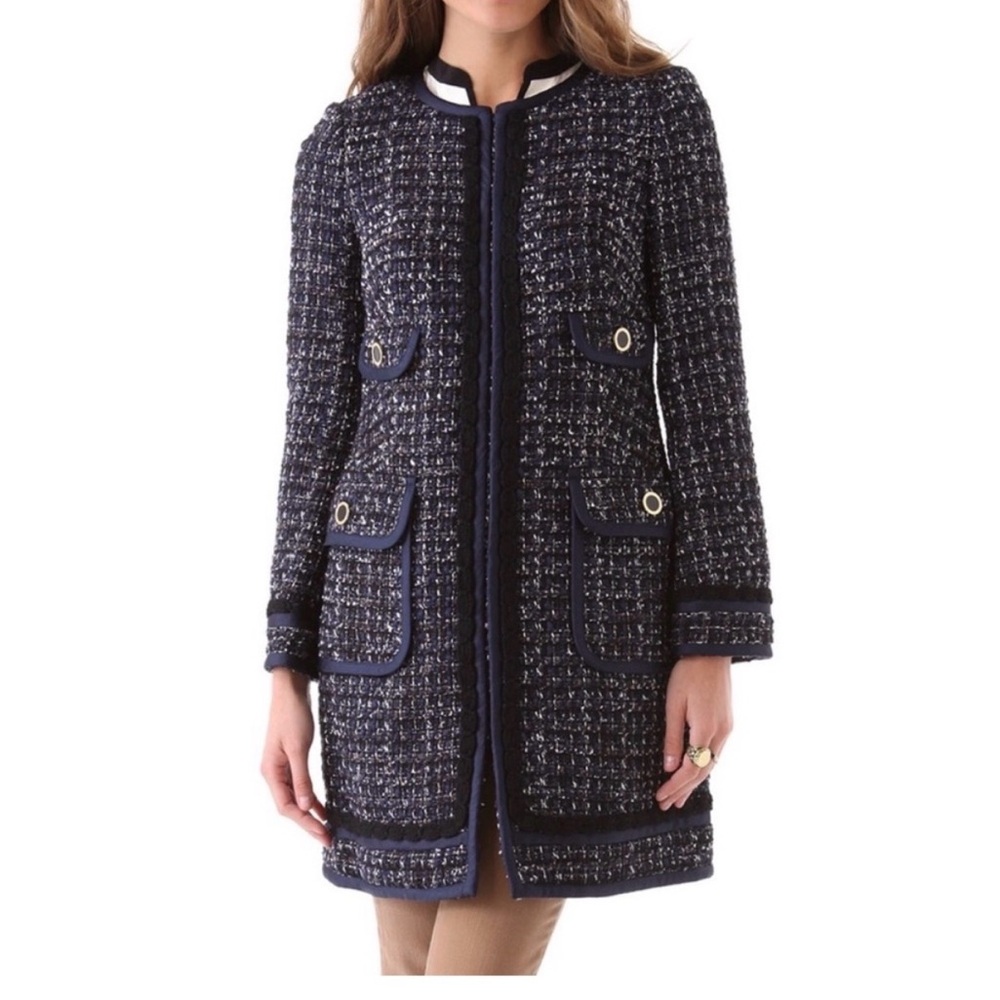 Tory Burch Navy Tweed Blazer